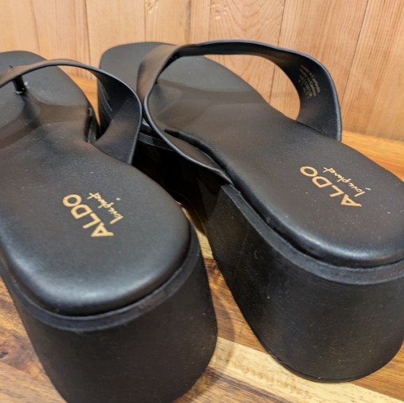 ALDO Black Platform Sandals for Women Size 9 - Picture 6 of 9